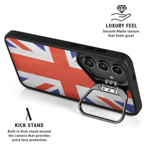 United Kingdom Flag Distressed Galaxy S24 Plus Kickstand Case